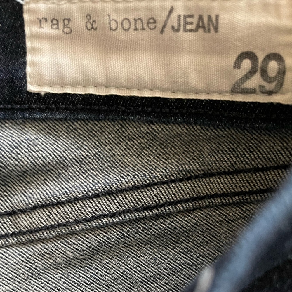 Rag & Bone Women's 29 Jean Dark Wash Kensington W1522K520ND Dark Zippers Moto - Picture 4 of 5